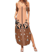 Western Yoke Summer Maxi Dress Cowgirl Drinking Wine Christmas - Wonder Print Shop