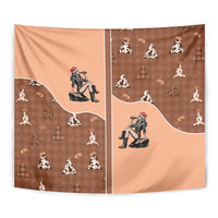 Western Yoke Tapestry Cowgirl Drinking Wine Christmas - Wonder Print Shop