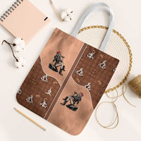 Western Yoke Tote Bag Cowgirl Drinking Wine Christmas - Wonder Print Shop