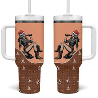 Western Yoke Tumbler With Handle Cowgirl Drinking Wine Christmas - Wonder Print Shop