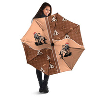 Western Yoke Umbrella Cowgirl Drinking Wine Christmas - Wonder Print Shop