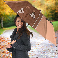 Western Yoke Umbrella Cowgirl Drinking Wine Christmas - Wonder Print Shop