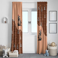 Western Yoke Window Curtain Cowgirl Drinking Wine Christmas - Wonder Print Shop