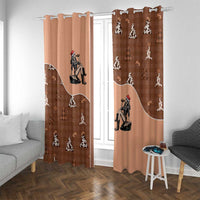 Western Yoke Window Curtain Cowgirl Drinking Wine Christmas - Wonder Print Shop