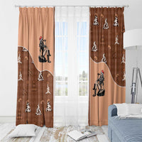 Western Yoke Window Curtain Cowgirl Drinking Wine Christmas - Wonder Print Shop