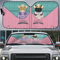 Western Yoke Auto Sun Shade Meowdy Christmas And A Meow Year - Wonder Print Shop