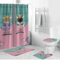 Western Yoke Bathroom Set Meowdy Christmas And A Meow Year - Wonder Print Shop