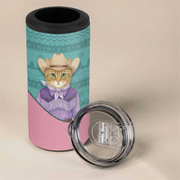 Western Yoke 4 in 1 Can Cooler Tumbler Meowdy Christmas And A Meow Year - Wonder Print Shop