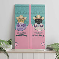 Western Yoke Canvas Wall Art Meowdy Christmas And A Meow Year - Wonder Print Shop