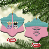 Western Yoke Ceramic Ornament Meowdy Christmas And A Meow Year - Wonder Print Shop