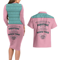 Western Yoke Couples Matching Long Sleeve Bodycon Dress and Hawaiian Shirt Meowdy Christmas And A Meow Year - Wonder Print Shop