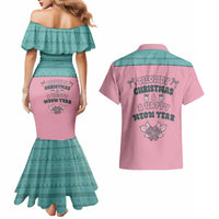 Western Yoke Couples Matching Mermaid Dress and Hawaiian Shirt Meowdy Christmas And A Meow Year - Wonder Print Shop