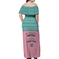 Western Yoke Family Matching Off Shoulder Maxi Dress and Hawaiian Shirt Meowdy Christmas And A Meow Year - Wonder Print Shop