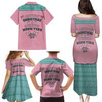 Western Yoke Family Matching Puletasi and Hawaiian Shirt Meowdy Christmas And A Meow Year - Wonder Print Shop