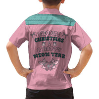 Western Yoke Family Matching Short Sleeve Bodycon Dress and Hawaiian Shirt Meowdy Christmas And A Meow Year - Wonder Print Shop