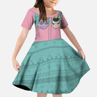 Western Yoke Family Matching Short Sleeve Bodycon Dress and Hawaiian Shirt Meowdy Christmas And A Meow Year - Wonder Print Shop