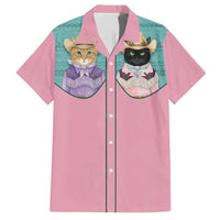 Western Yoke Family Matching Short Sleeve Bodycon Dress and Hawaiian Shirt Meowdy Christmas And A Meow Year - Wonder Print Shop