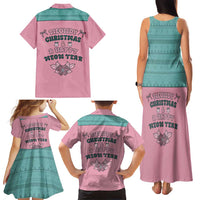 Western Yoke Family Matching Tank Maxi Dress and Hawaiian Shirt Meowdy Christmas And A Meow Year - Wonder Print Shop