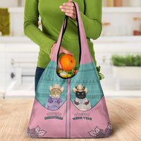Western Yoke Grocery Bag Meowdy Christmas And A Meow Year - Wonder Print Shop