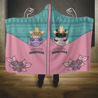 Western Yoke Hooded Blanket Meowdy Christmas And A Meow Year - Wonder Print Shop