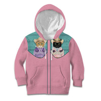 Western Yoke Kid Hoodie Meowdy Christmas And A Meow Year - Wonder Print Shop