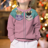 Western Yoke Kid Ugly Christmas Sweater Meowdy Christmas And A Meow Year - Wonder Print Shop