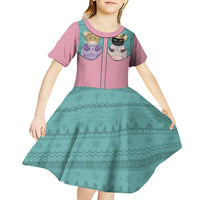 Western Yoke Kid Short Sleeve Dress Meowdy Christmas And A Meow Year - Wonder Print Shop