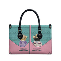 Western Yoke Leather Bag Meowdy Christmas And A Meow Year - Wonder Print Shop