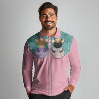 Western Yoke Long Sleeve Polo Shirt Meowdy Christmas And A Meow Year - Wonder Print Shop