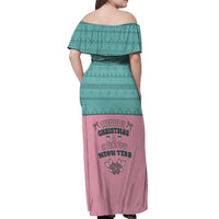 Western Yoke Off Shoulder Maxi Dress Meowdy Christmas And A Meow Year - Wonder Print Shop