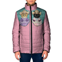 Western Yoke Padded Jacket Meowdy Christmas And A Meow Year - Wonder Print Shop