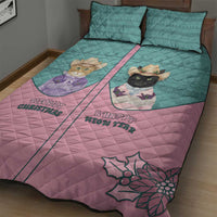 Western Yoke Quilt Bed Set Meowdy Christmas And A Meow Year - Wonder Print Shop