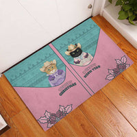 Western Yoke Rubber Doormat Meowdy Christmas And A Meow Year - Wonder Print Shop