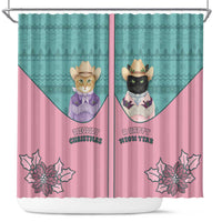 Western Yoke Shower Curtain Meowdy Christmas And A Meow Year - Wonder Print Shop