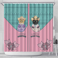 Western Yoke Shower Curtain Meowdy Christmas And A Meow Year - Wonder Print Shop