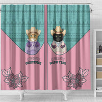 Western Yoke Shower Curtain Meowdy Christmas And A Meow Year - Wonder Print Shop