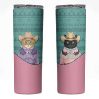 Western Yoke Skinny Tumbler Meowdy Christmas And A Meow Year - Wonder Print Shop