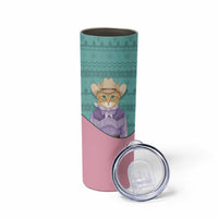 Western Yoke Skinny Tumbler Meowdy Christmas And A Meow Year - Wonder Print Shop