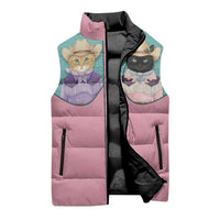 Western Yoke Sleeveless Puffer Jacket Meowdy Christmas And A Meow Year - Wonder Print Shop