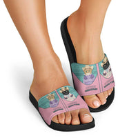 Western Yoke Slide Sandals Meowdy Christmas And A Meow Year - Wonder Print Shop