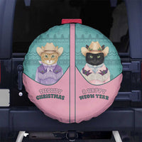 Western Yoke Spare Tire Cover Meowdy Christmas And A Meow Year - Wonder Print Shop