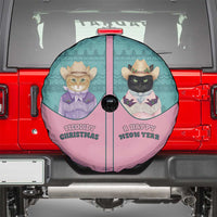 Western Yoke Spare Tire Cover Meowdy Christmas And A Meow Year - Wonder Print Shop