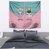 Western Yoke Tapestry Meowdy Christmas And A Meow Year - Wonder Print Shop