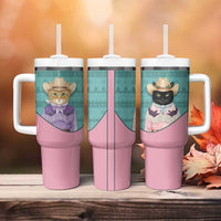 Western Yoke Tumbler With Handle Meowdy Christmas And A Meow Year - Wonder Print Shop