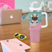 Western Yoke Tumbler With Handle Meowdy Christmas And A Meow Year - Wonder Print Shop