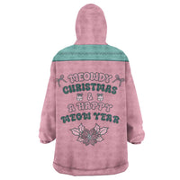 Western Yoke Wearable Blanket Hoodie Meowdy Christmas And A Meow Year - Wonder Print Shop