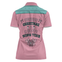 Western Yoke Women Polo Shirt Meowdy Christmas And A Meow Year - Wonder Print Shop