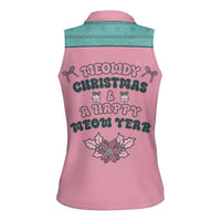 Western Yoke Women Sleeveless Polo Shirt Meowdy Christmas And A Meow Year - Wonder Print Shop