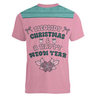 Western Yoke Women V-Neck T-Shirt Meowdy Christmas And A Meow Year - Wonder Print Shop