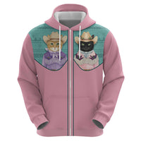 Western Yoke Zip Hoodie Meowdy Christmas And A Meow Year - Wonder Print Shop